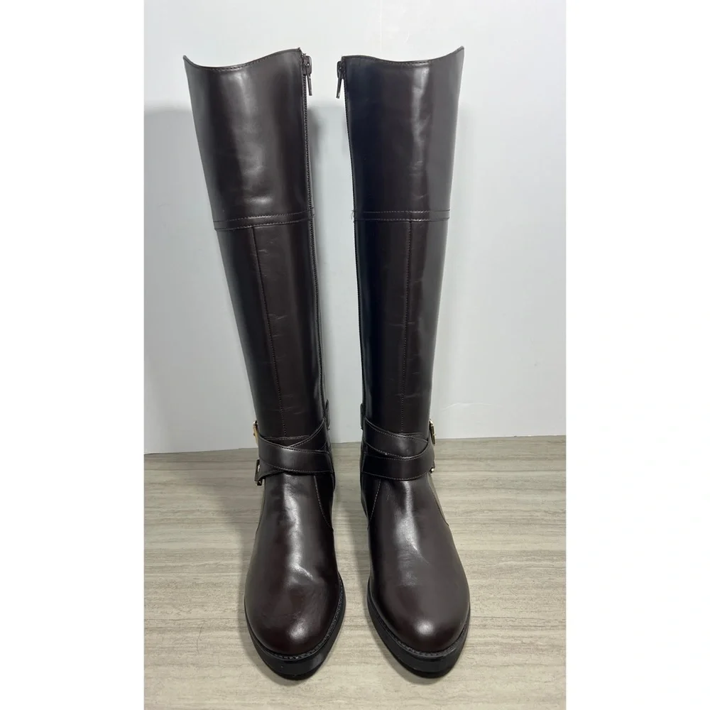 Bandolino Women’s Jiman Tall Leather Riding Brown Boots Size 6 New